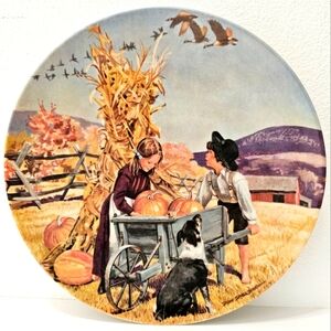 Edwin M. Knowles Plate x Don Spaulding Thanksgiving Painting Plate